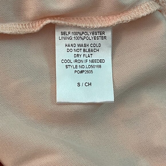 Main Strip | Blush Peach Crocheted Sheath Dress | Small - Picture 11 of 11